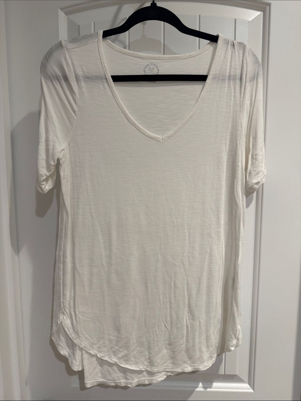 Maurices White V-Neck Short Sleeve Tunic